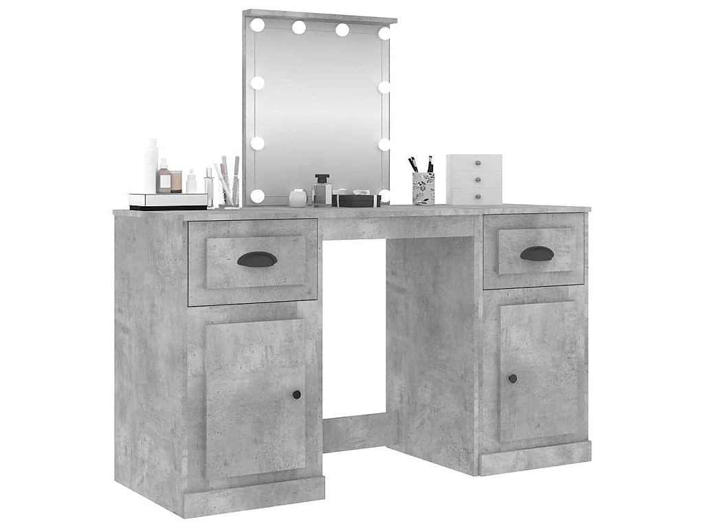 Kaptafel met LED-verlichting 130x50x132,5 cm betongrijs