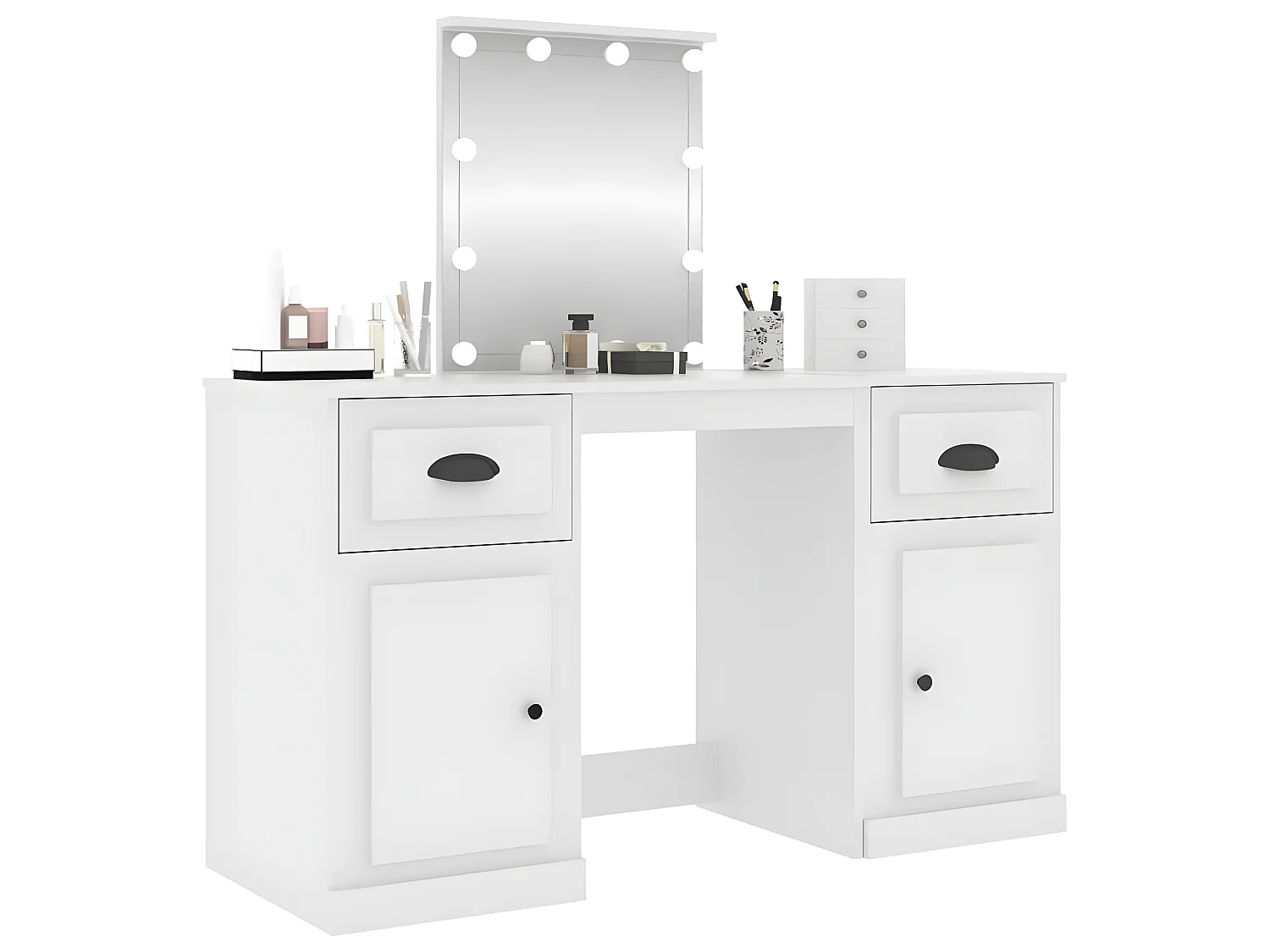 Coiffeuse avec LED blanc 130x50x132,5 cm