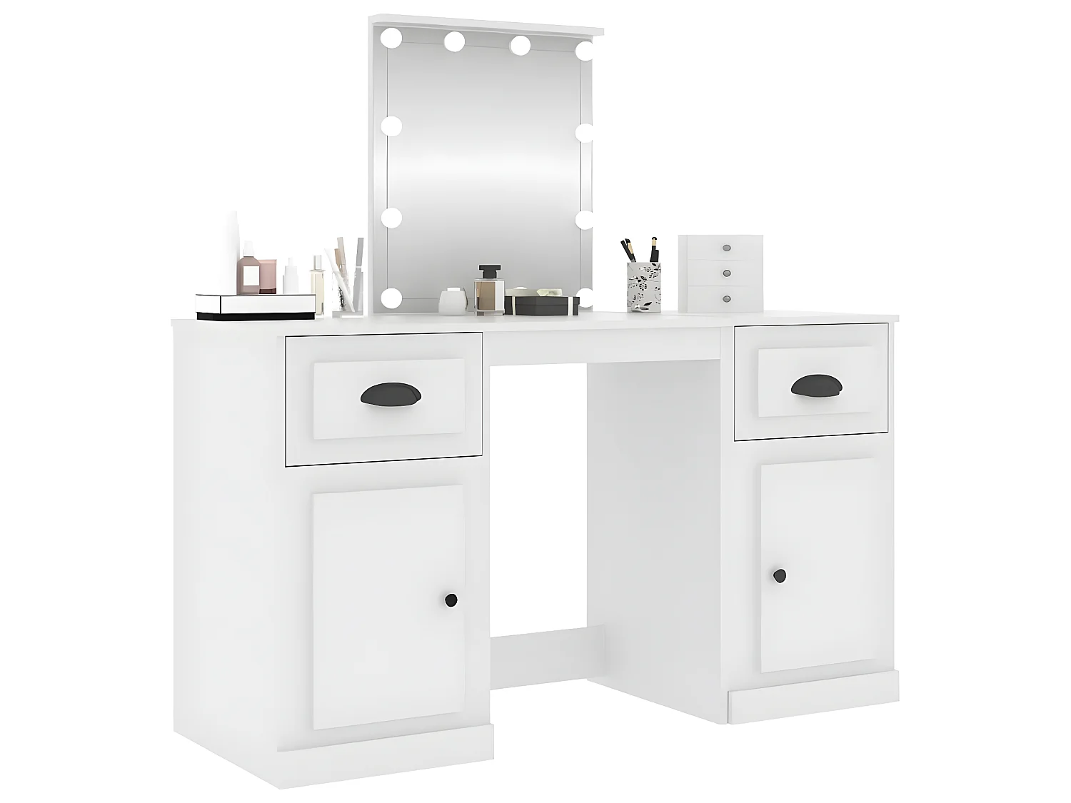 Coiffeuse avec LED blanc 130x50x132,5 cm