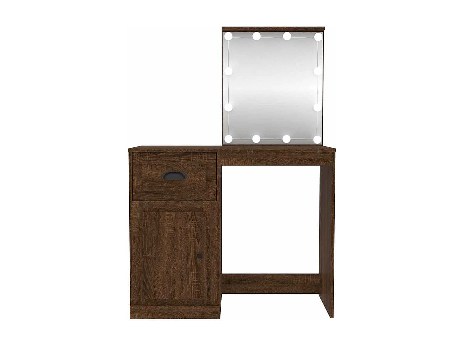 Coiffeuse avec LED chêne marron 90x50x132,5cm bois d'ingénierie