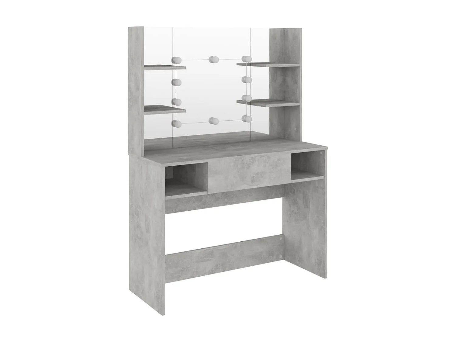 Table de maquillage éclairage LED 100x40x135 cm MDF Gris béton