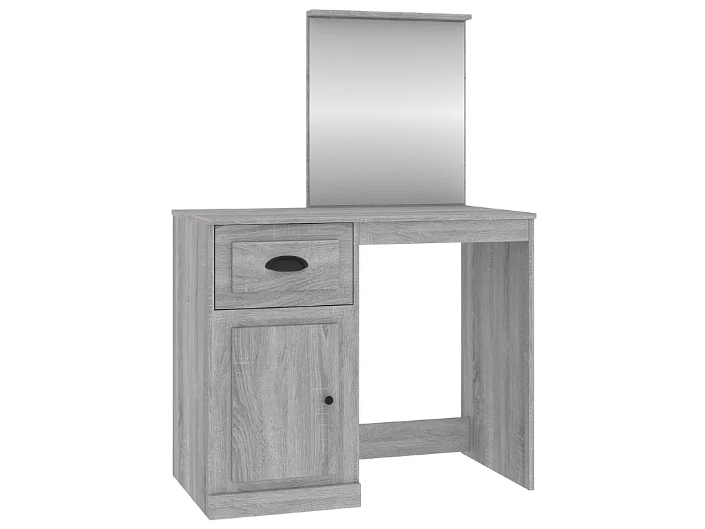 Schminktisch mit Spiegel Grau Sonoma 90x50x132,5 cm