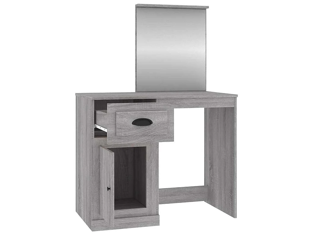 Toeletta Specchio Grigio Sonoma 90x50x132,5cm Legno Multistrato