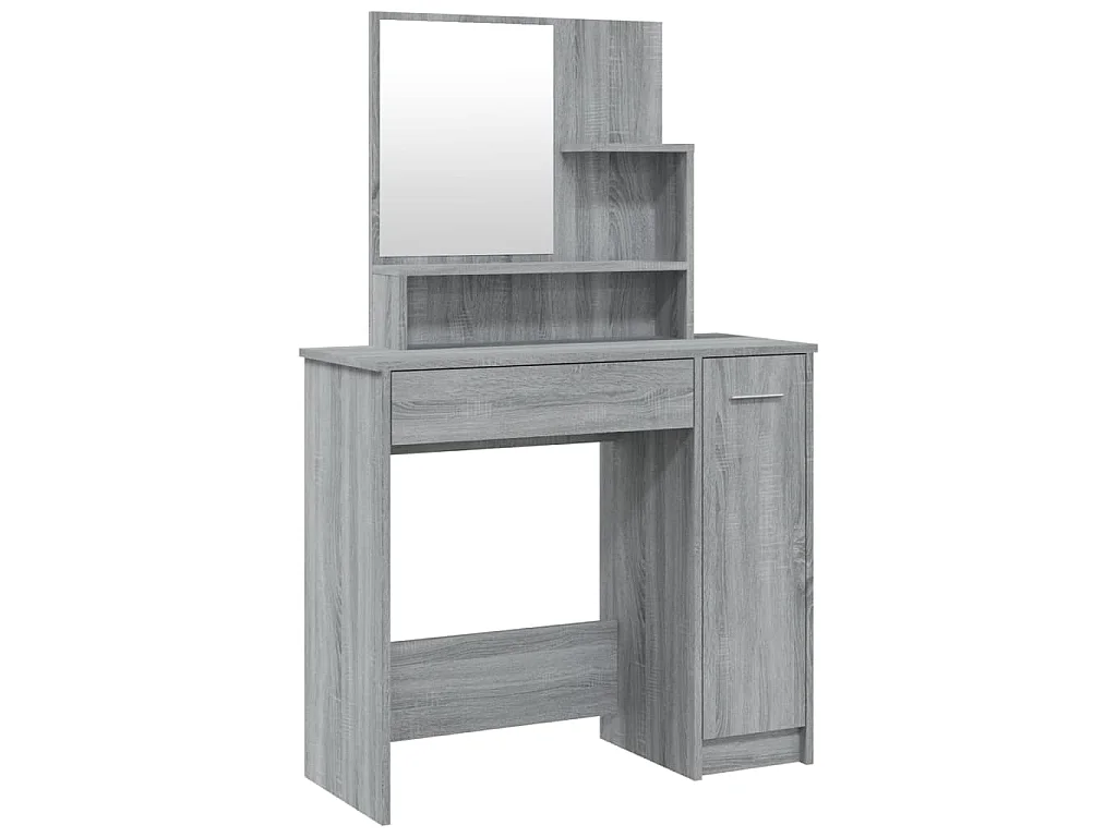 Coiffeuse avec miroir Sonoma gris 86,5x35x136 cm