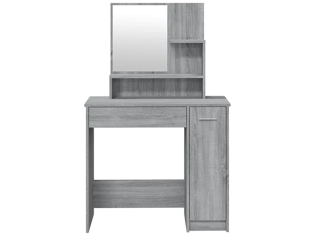 Coiffeuse avec miroir Sonoma gris 86,5x35x136 cm