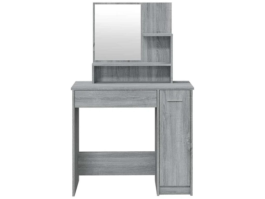 Kaptafel met spiegel 86,5x35x136 cm grijs sonoma eikenkleurig
