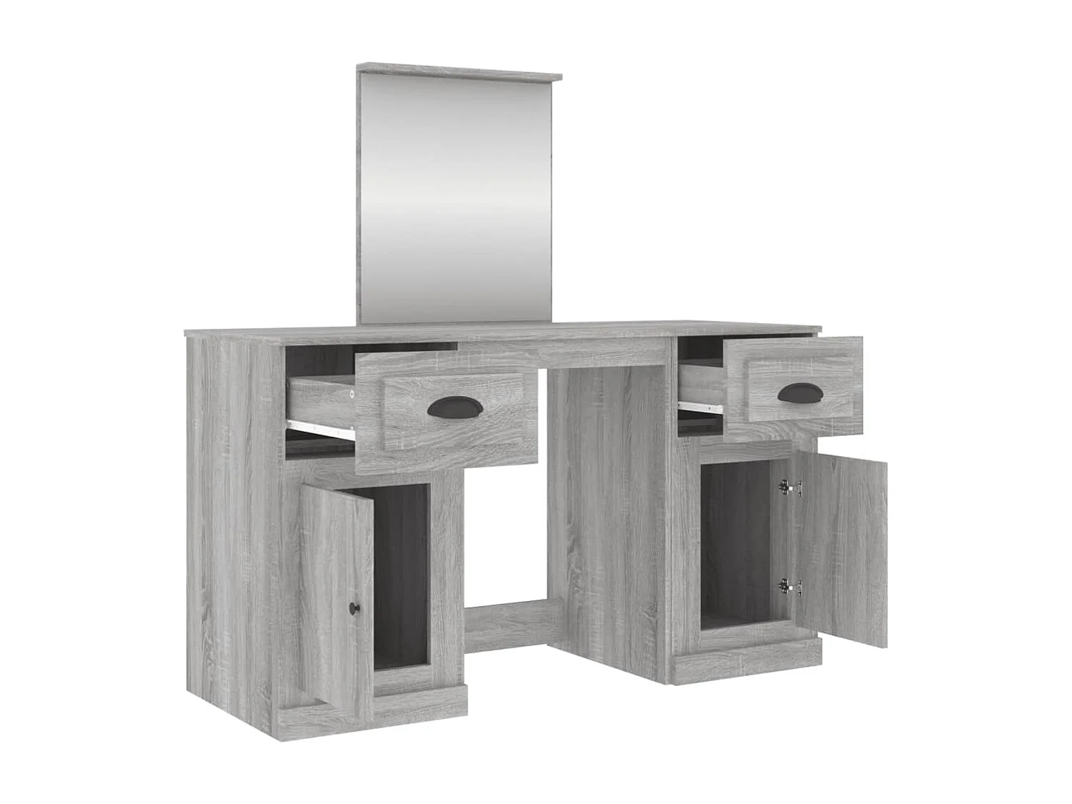 Toeletta con Specchio Grigio Sonoma 130x50x132,5 cm