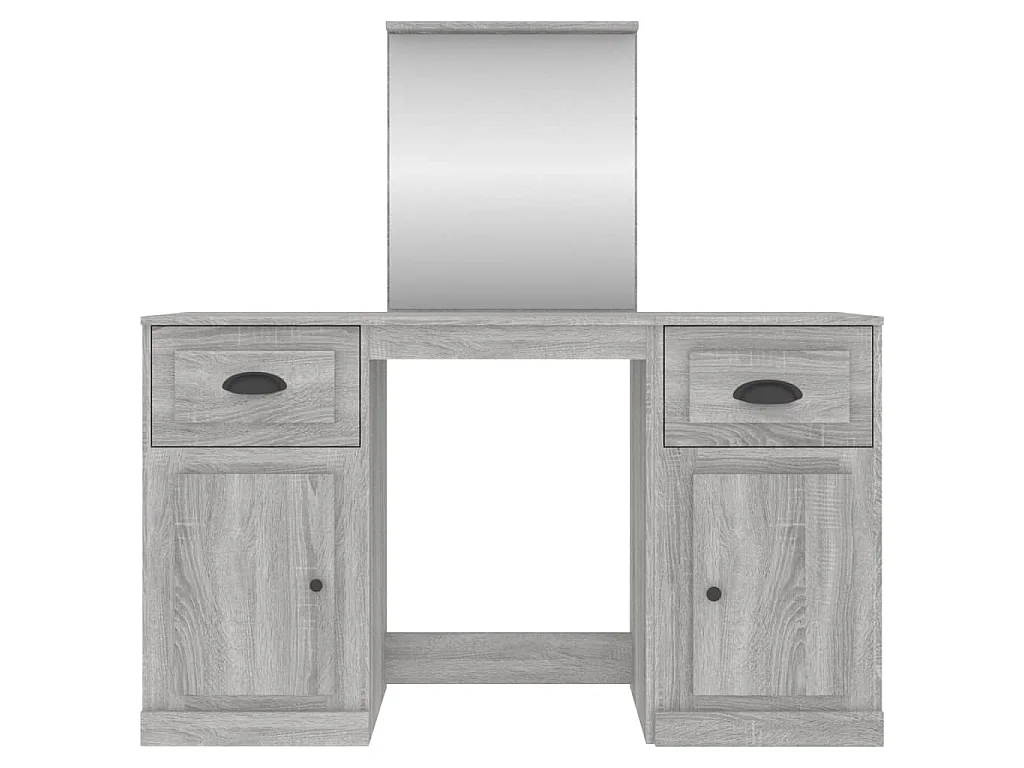 Coiffeuse avec miroir sonoma gris 130x50x132,5 cm