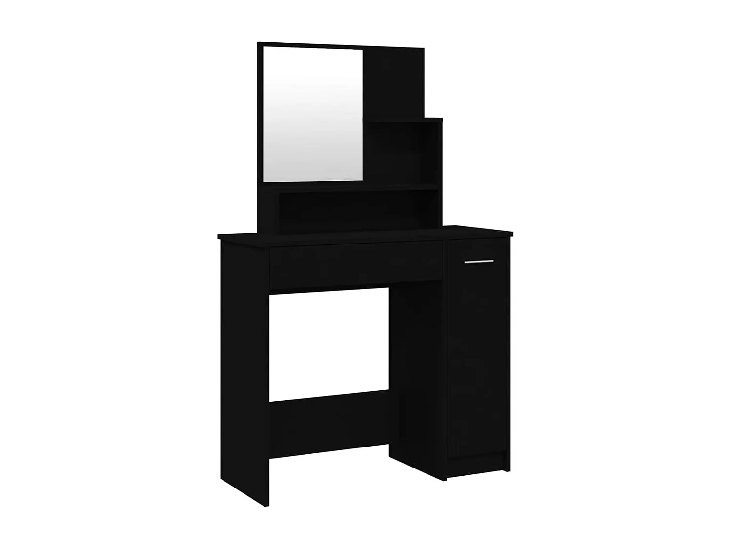 Toeletta con Specchio Nero 86,5x35x136 cm