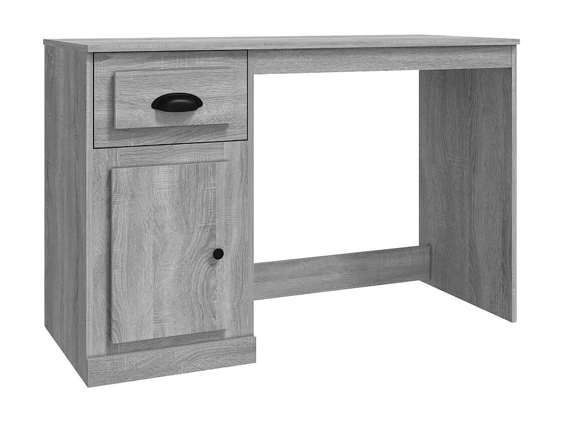 Escritorio y cajón madera contrachapada gris Sonoma 115x50x75cm