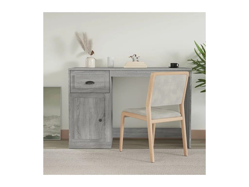 Bureau avec tiroir sonoma gris 115x50x75 cm bois d'ingénierie