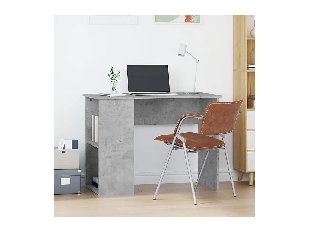 Bureau Gris béton 100x55x75 cm Bois d'ingénierie