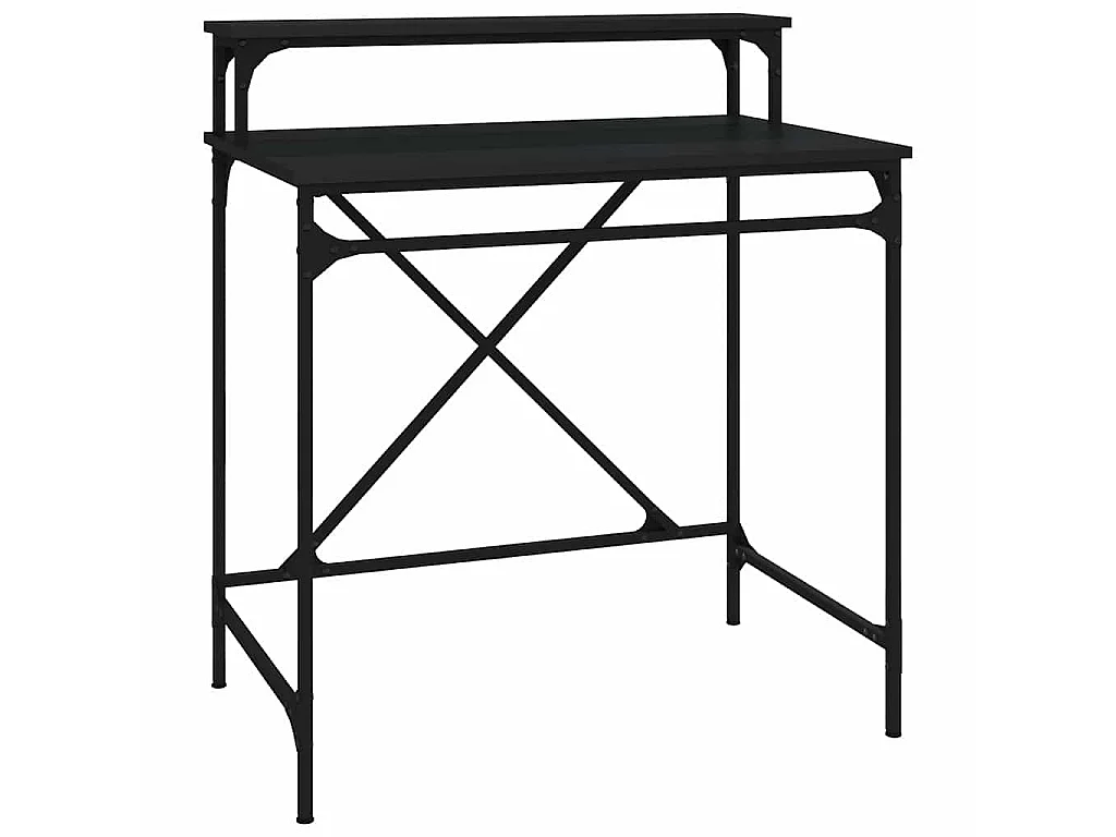 Bureau noir 80x50x90 cm bois d'ingénierie et fer