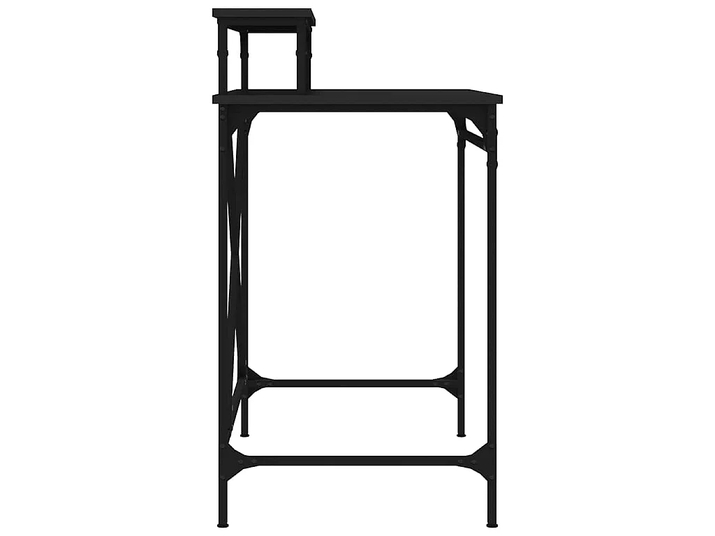 Escritorio de hierro y madera contrachapada negro 80x50x90 cm