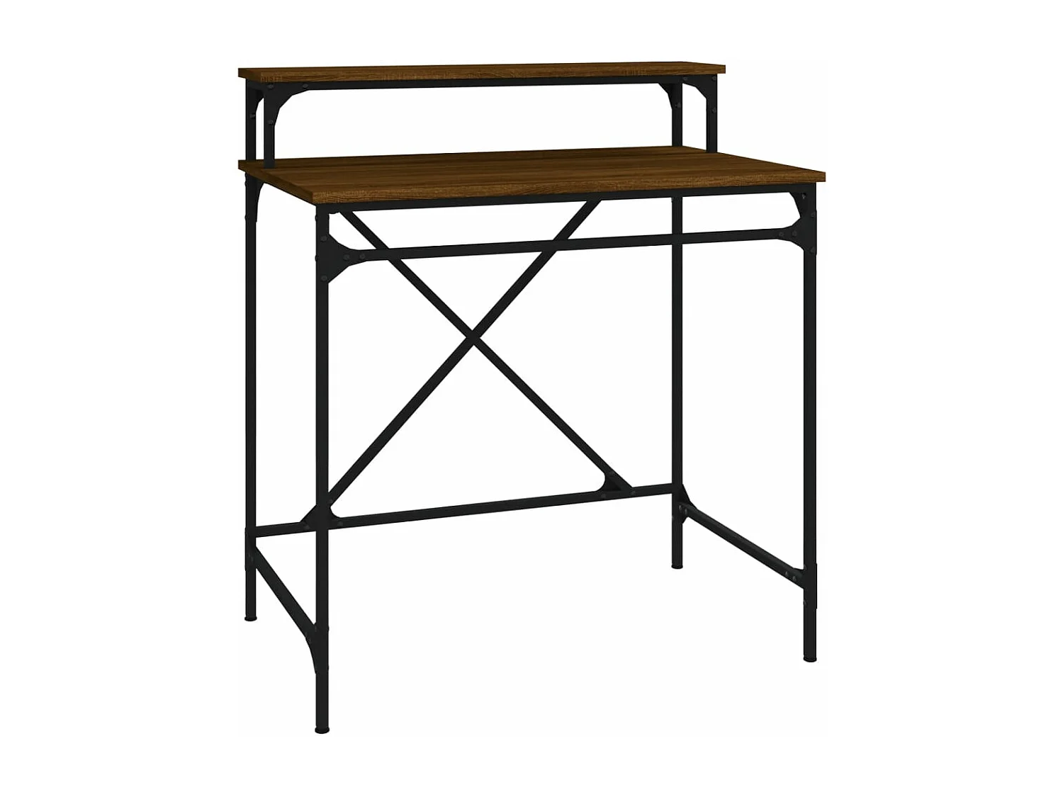 Secretária 80x50x90cm derivados madeira/ferro carvalho castanho