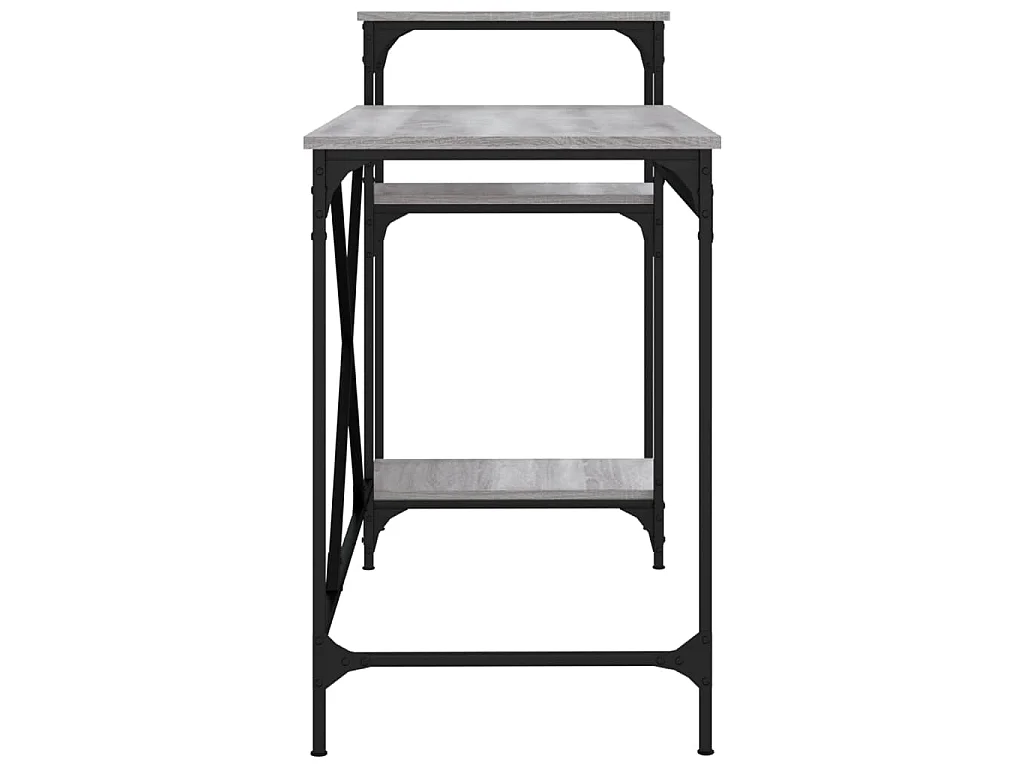 Schreibtisch mit Regal Grau Sonoma 135x50x90 cm Holzwerkstoff