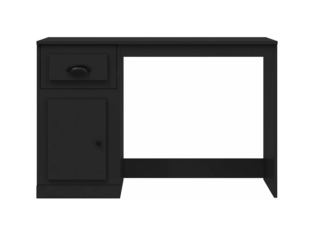 Bureau avec tiroir noir 115x50x75 cm bois d'ingénierie