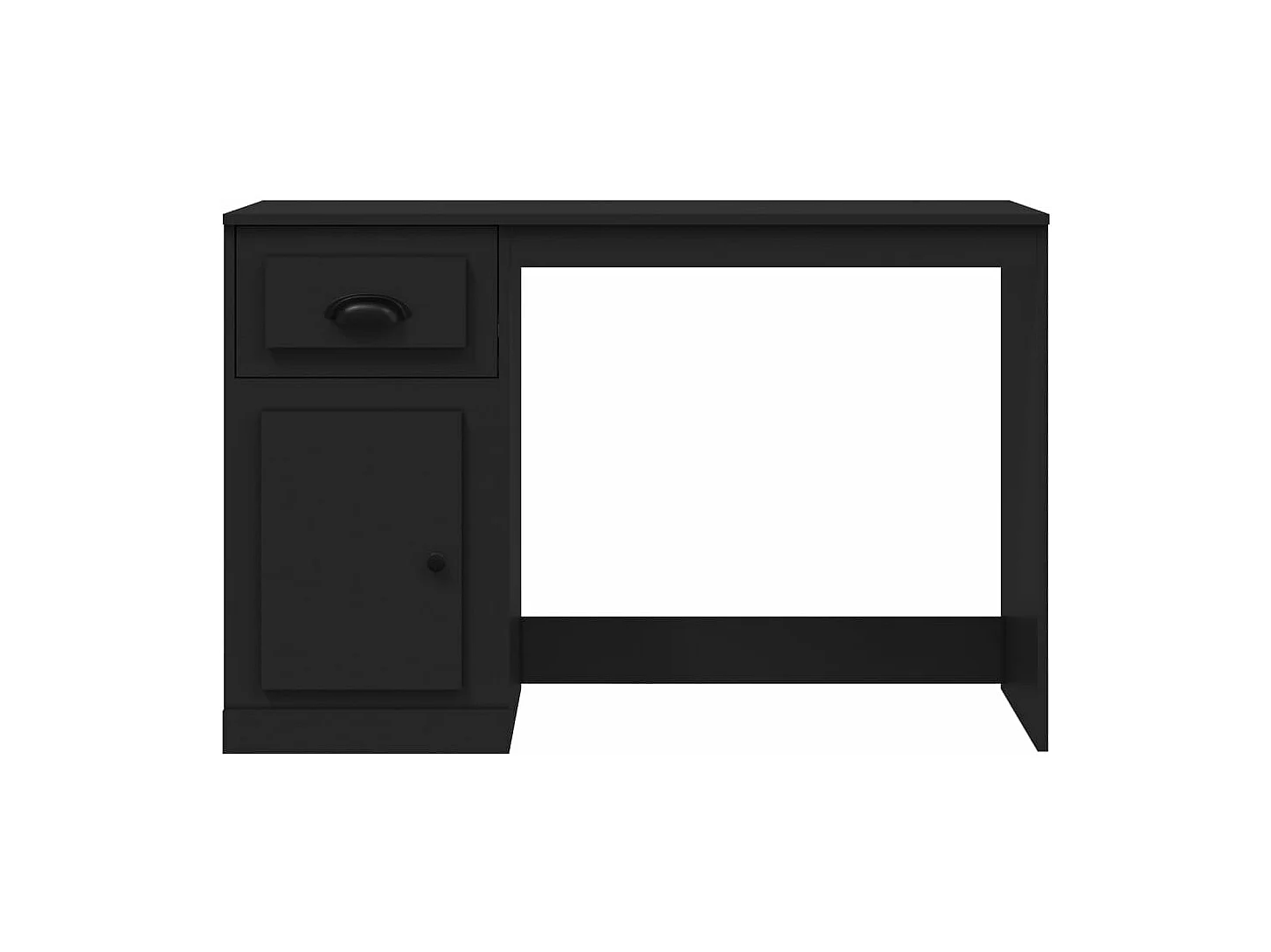 Bureau avec tiroir noir 115x50x75 cm bois d'ingénierie