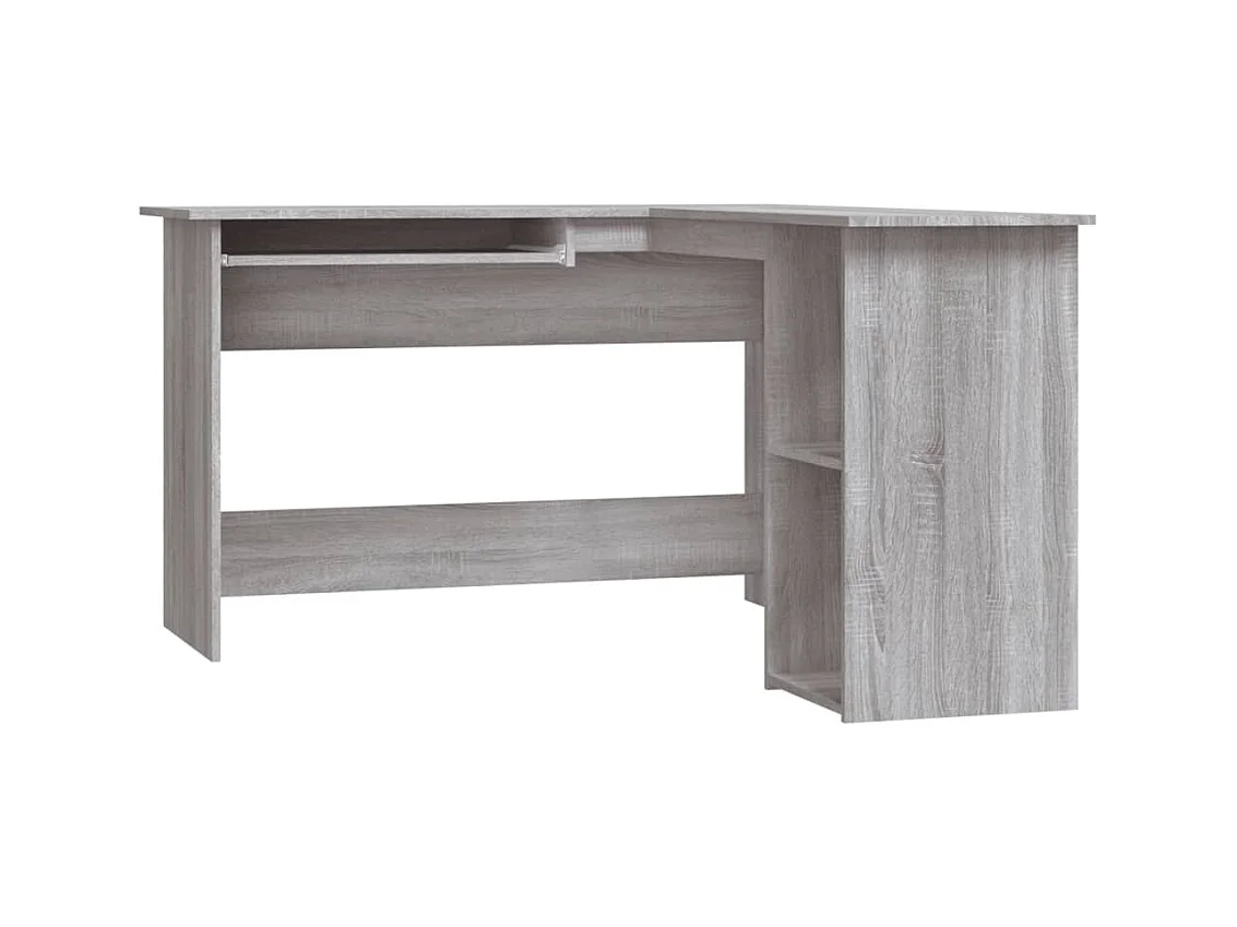 Bureau d'angle sonoma gris 120x140x75 cm bois d'ingénierie