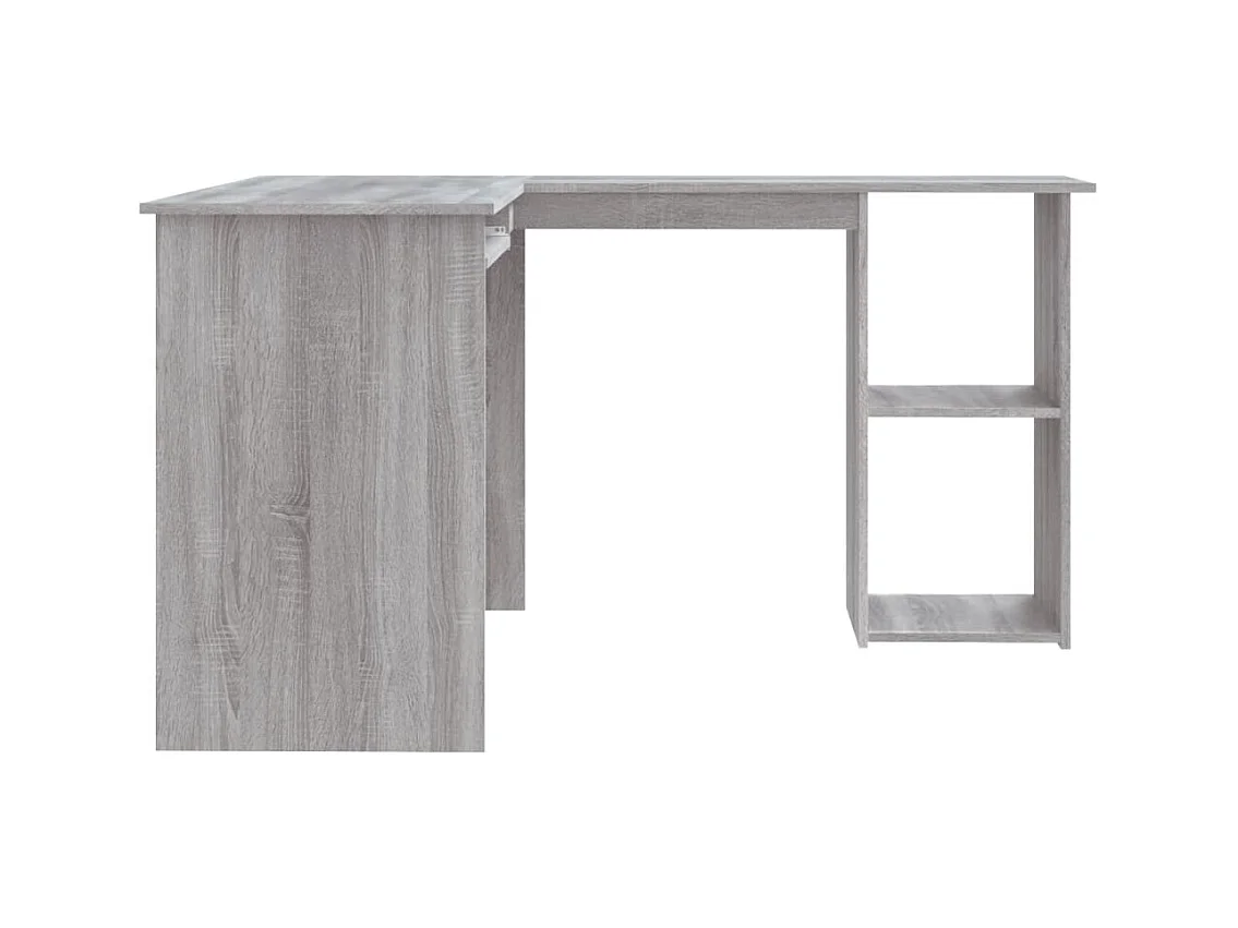 Bureau d'angle sonoma gris 120x140x75 cm bois d'ingénierie