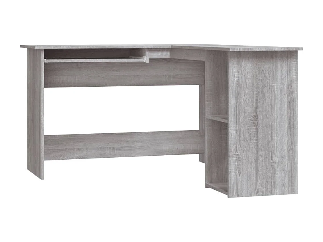 Bureau d'angle sonoma gris 120x140x75 cm bois d'ingénierie