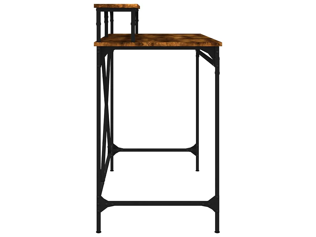 Bureau 100x50x90 cm bewerkt hout en ijzer gerookt eikenkleurig