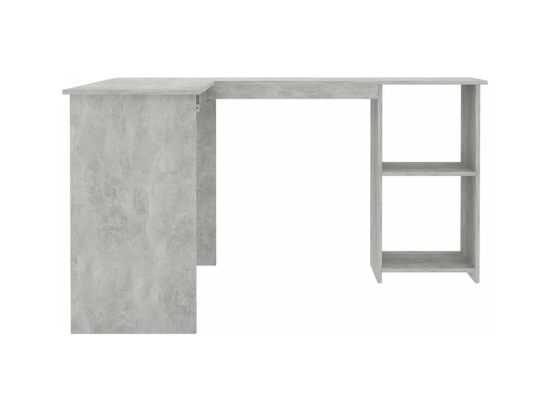 Bureau d'angle en forme de L Gris Béton Bois d'ingénierie