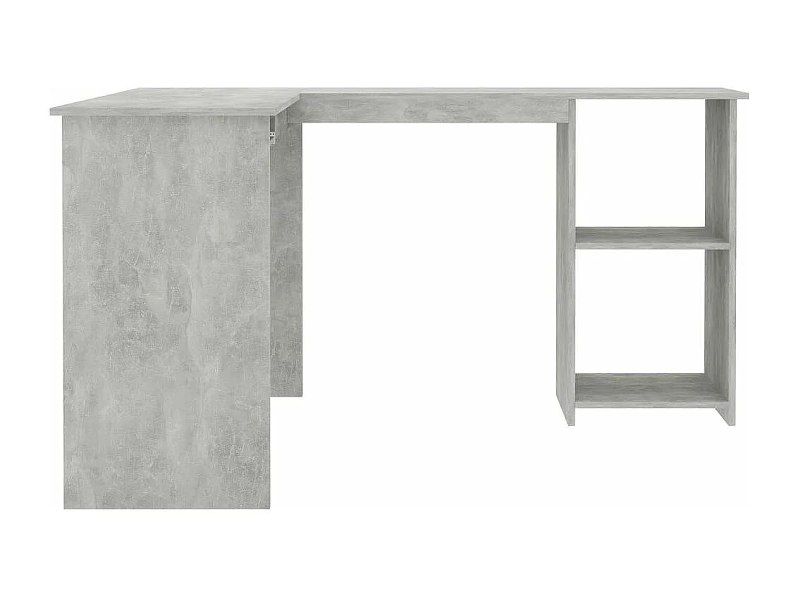 Bureau d'angle en forme de L Gris Béton Bois d'ingénierie