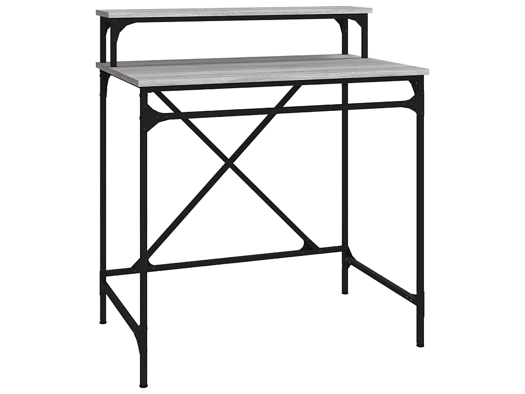 Bureau sonoma gris 80x50x90 cm bois d'ingénierie et fer