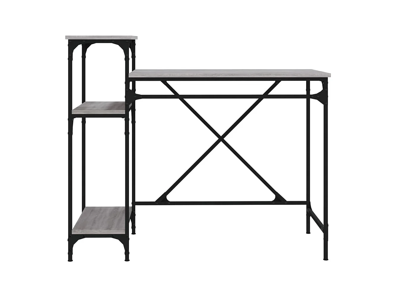 Schreibtisch mit Regal Grau Sonoma 105x50x90 cm Holzwerkstoff