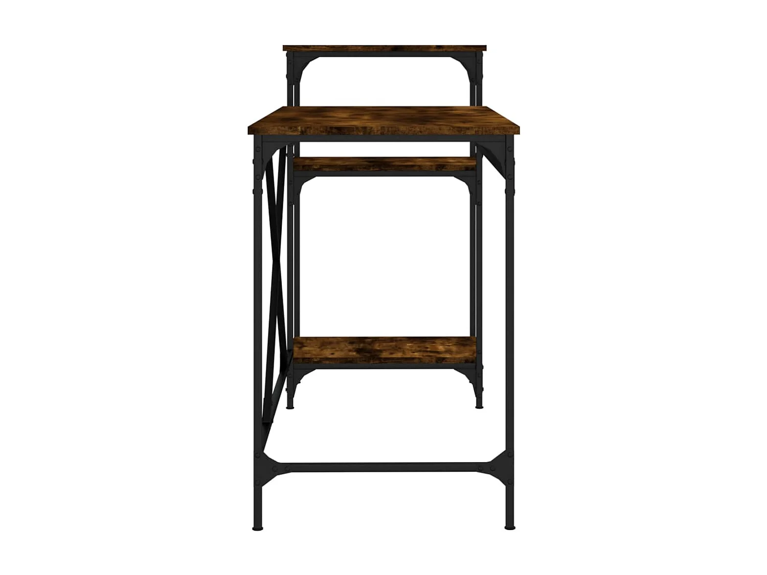 Schreibtisch mit Regal Räuchereiche 135x50x90 cm Holzwerkstoff