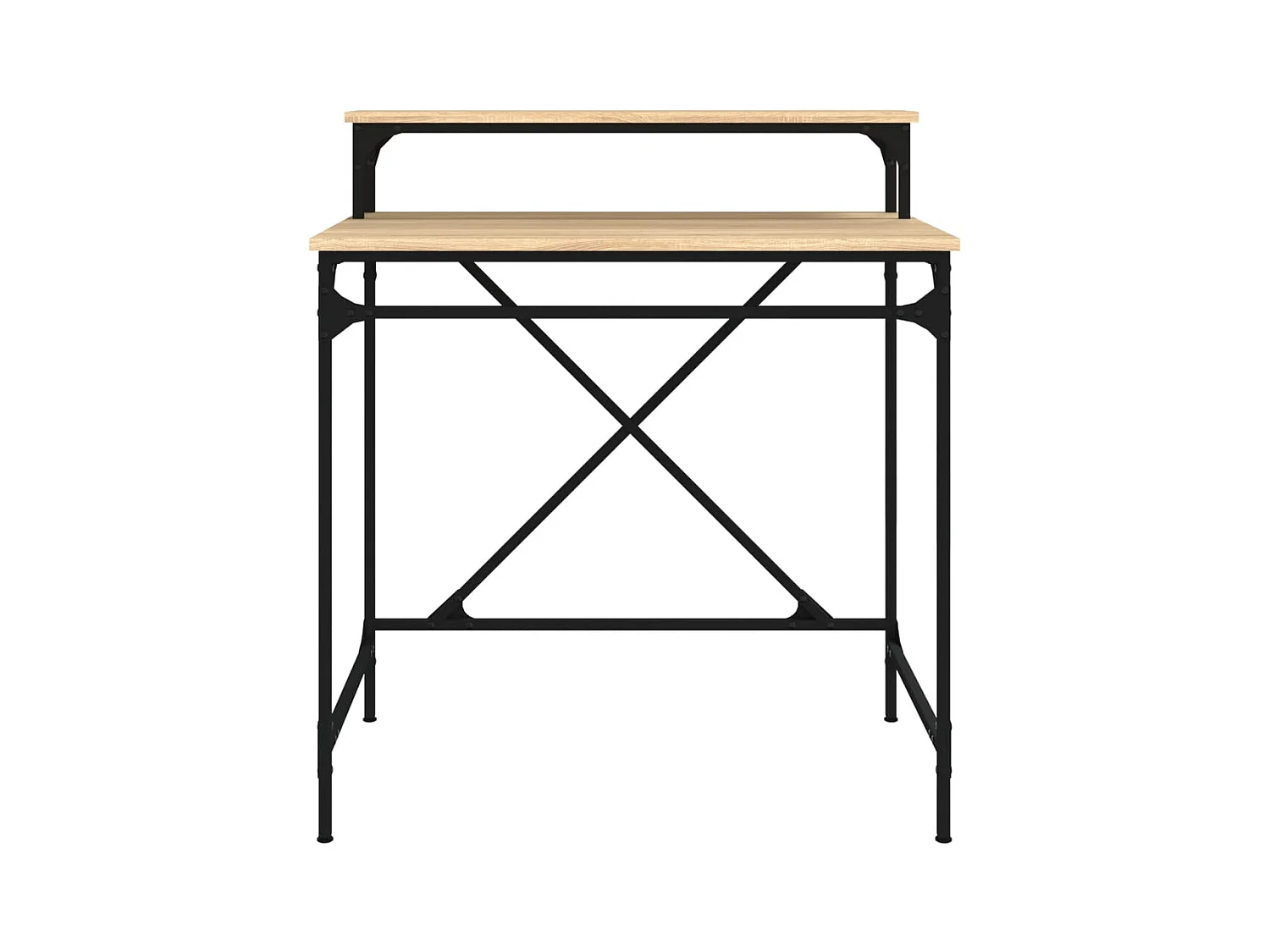 Bureau chêne sonoma 80x50x90 cm bois d'ingénierie et fer