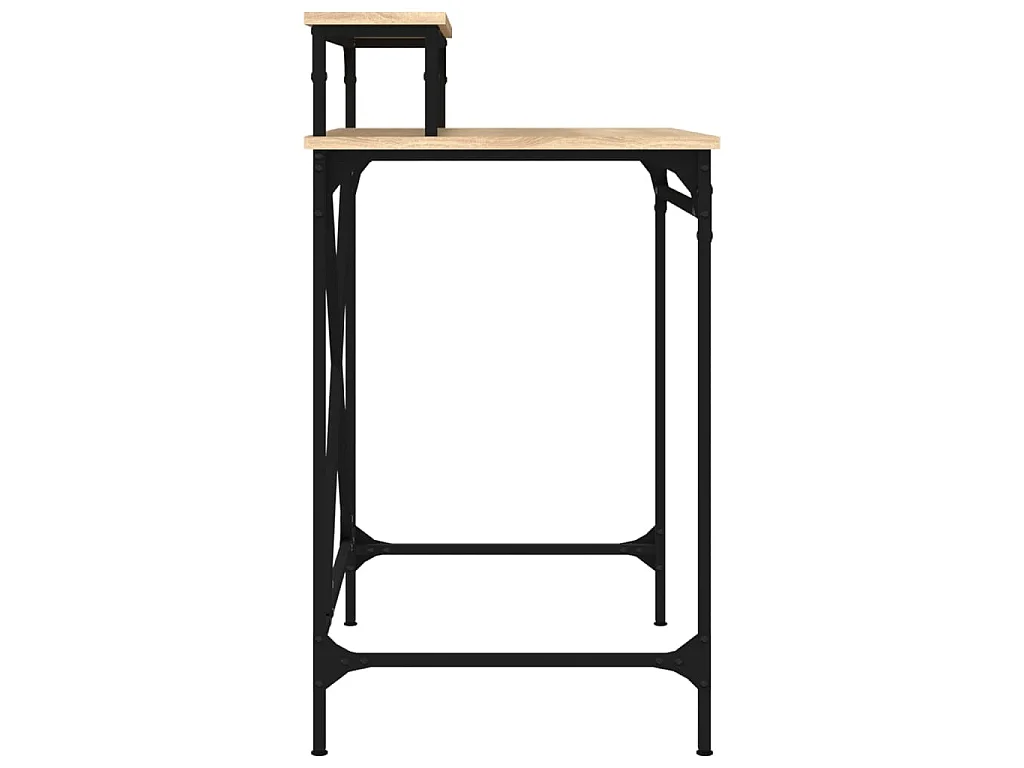 Bureau chêne sonoma 80x50x90 cm bois d'ingénierie et fer