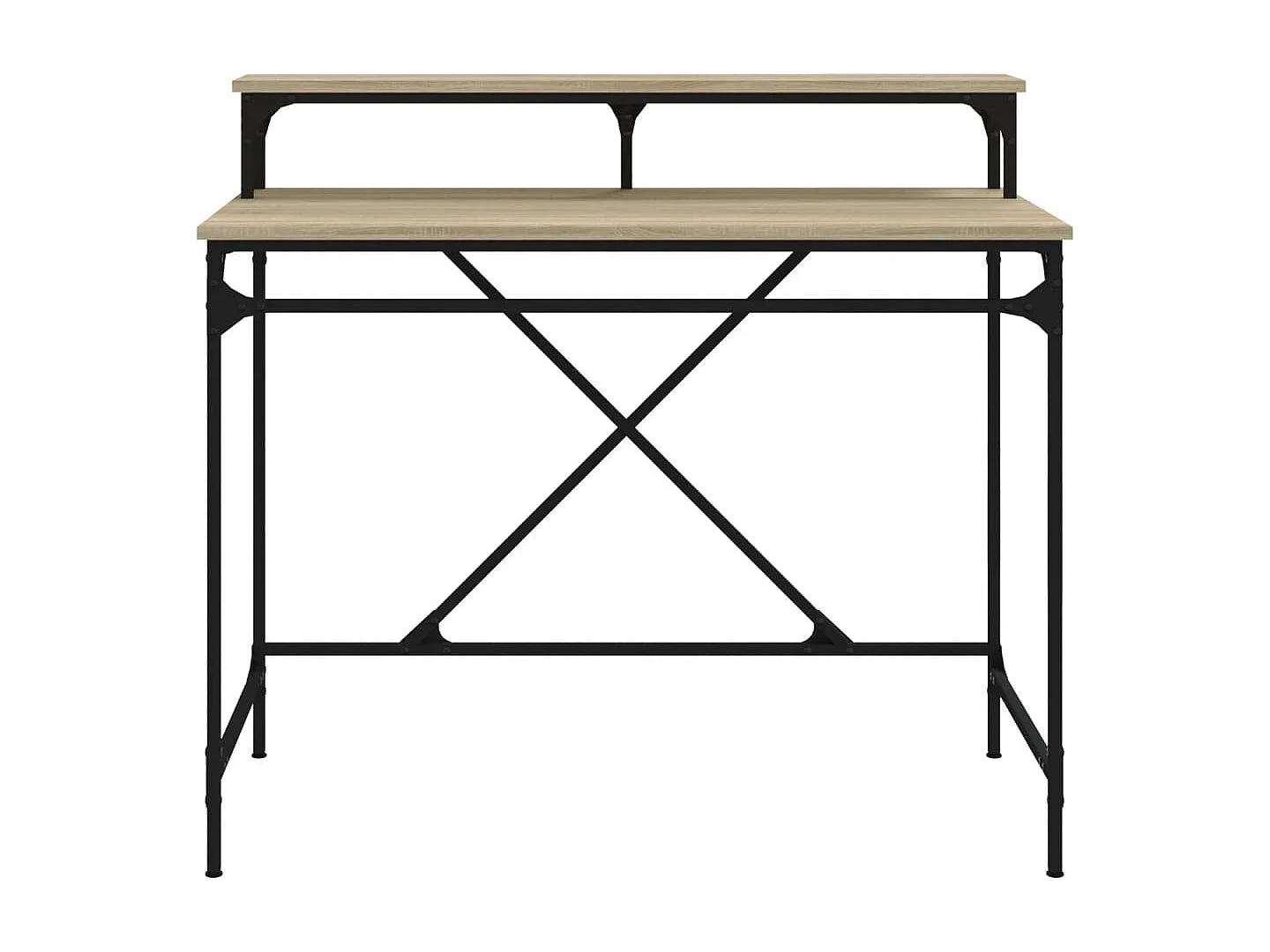 Bureau chêne sonoma 100x50x90 cm bois d'ingénierie et fer