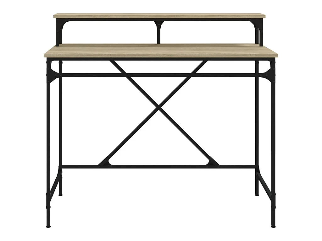 Schreibtisch Sonoma-Eiche 100x50x90 cm Holzwerkstoff und Eisen