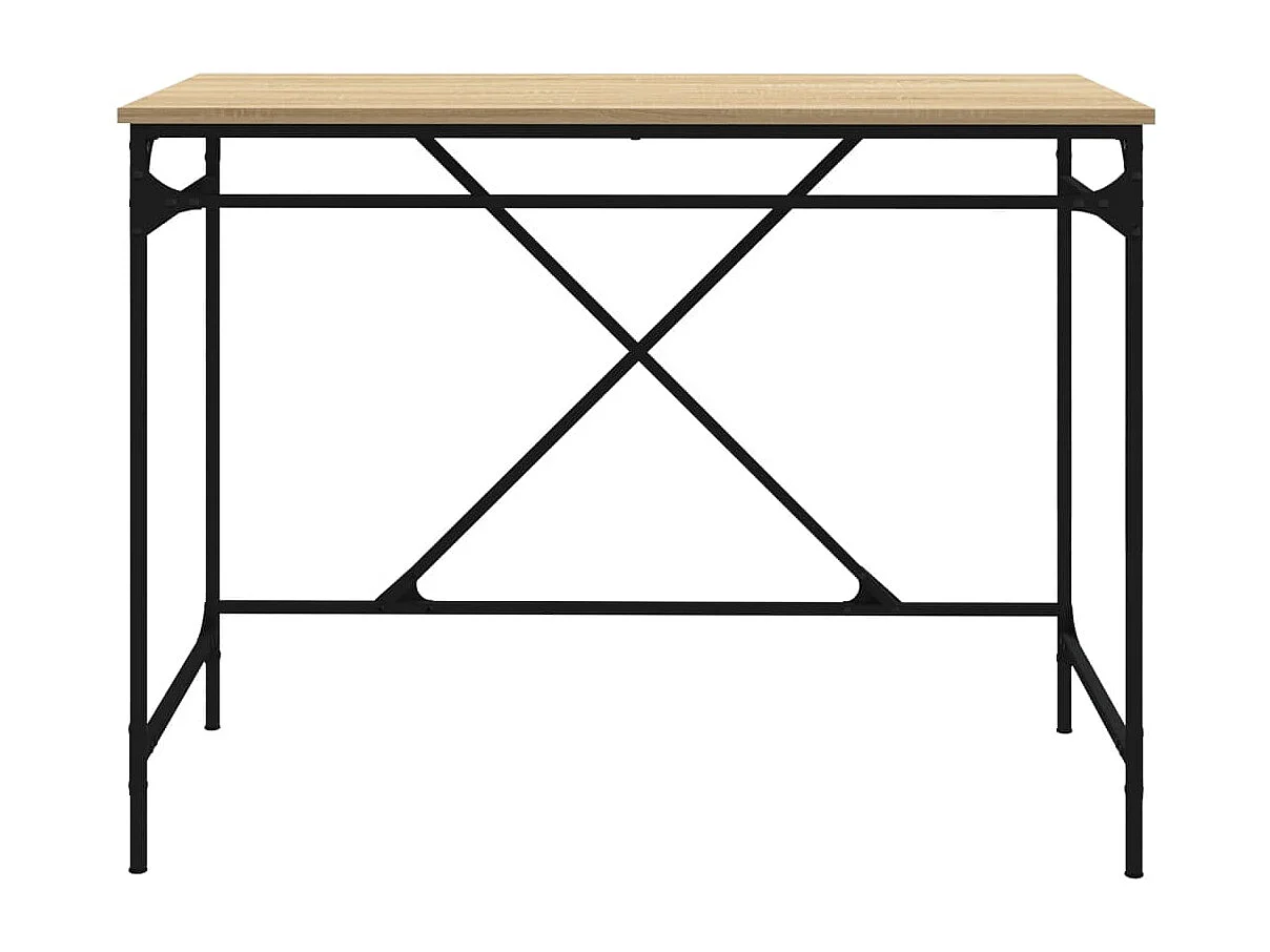 Bureau chêne sonoma 100x50x75 cm bois d'ingénierie et fer