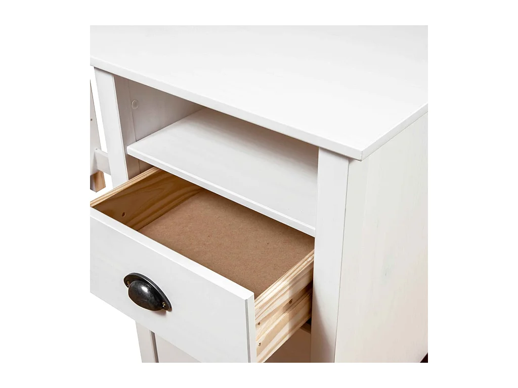Bureau Hill 150x50x74 cm massief grenenhout wit