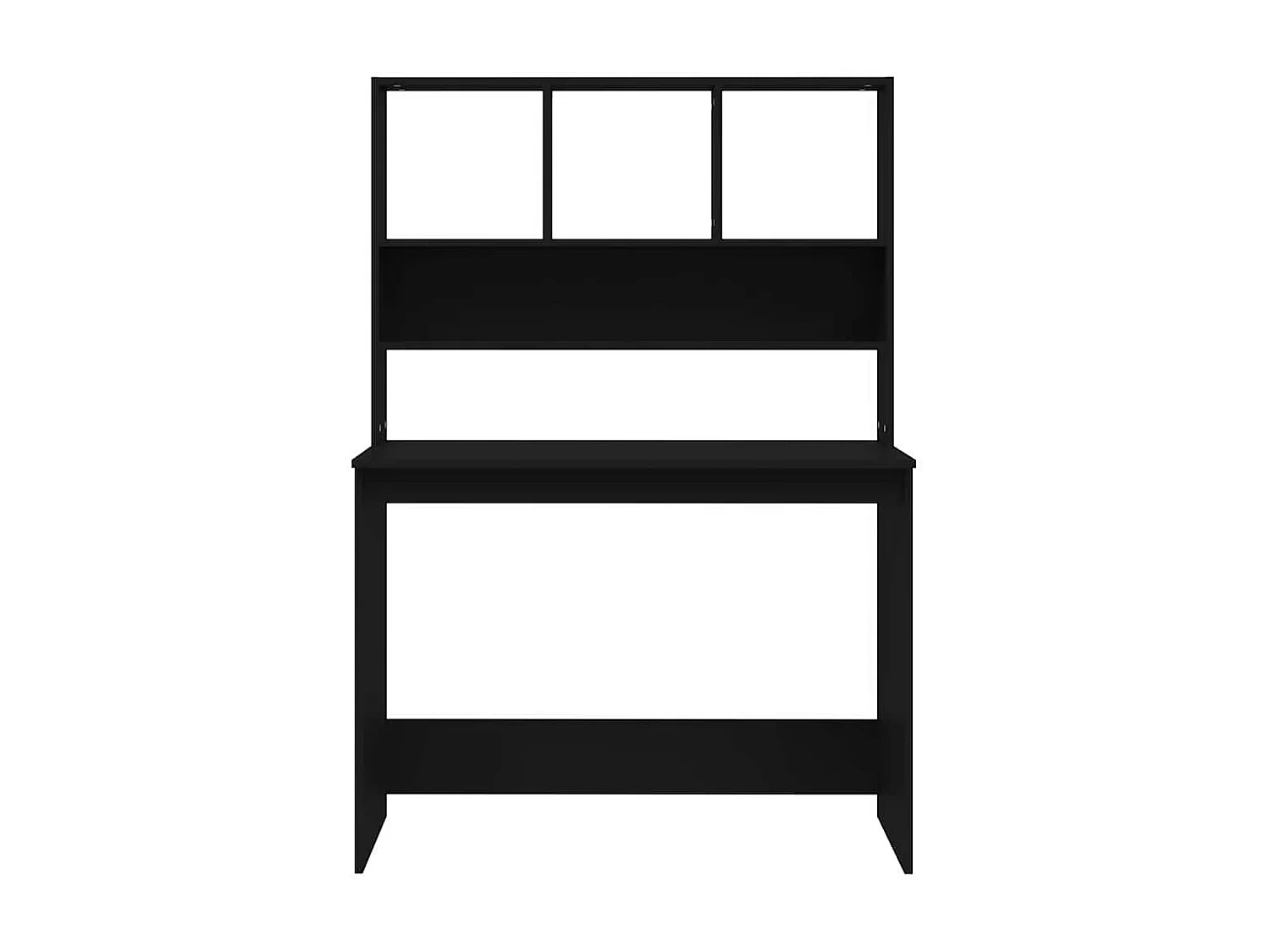 Bureau avec étagères Noir 102x45x148 cm Bois d'ingénierie