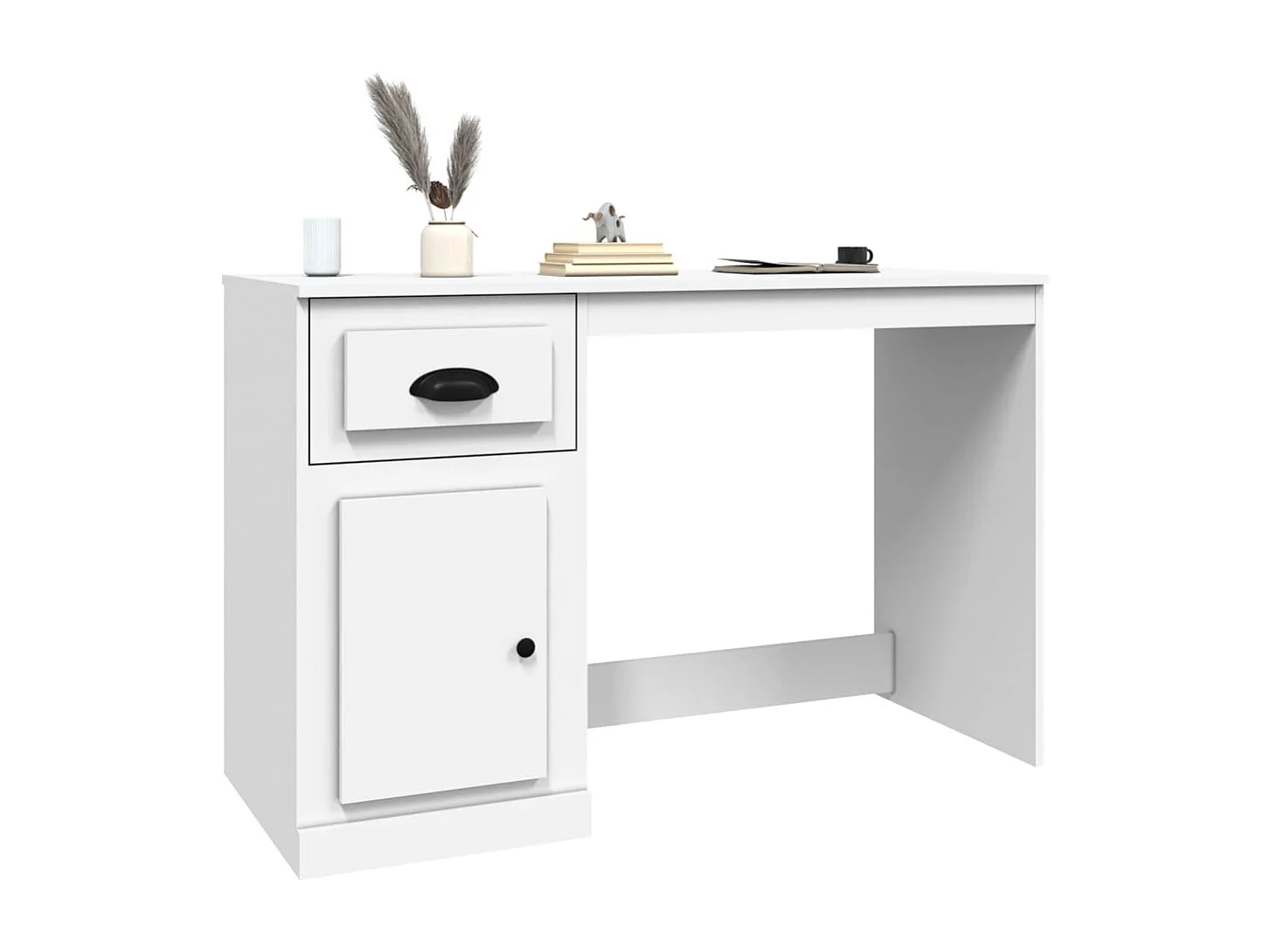 Bureau met lade 115x50x75 cm bewerkt hout wit