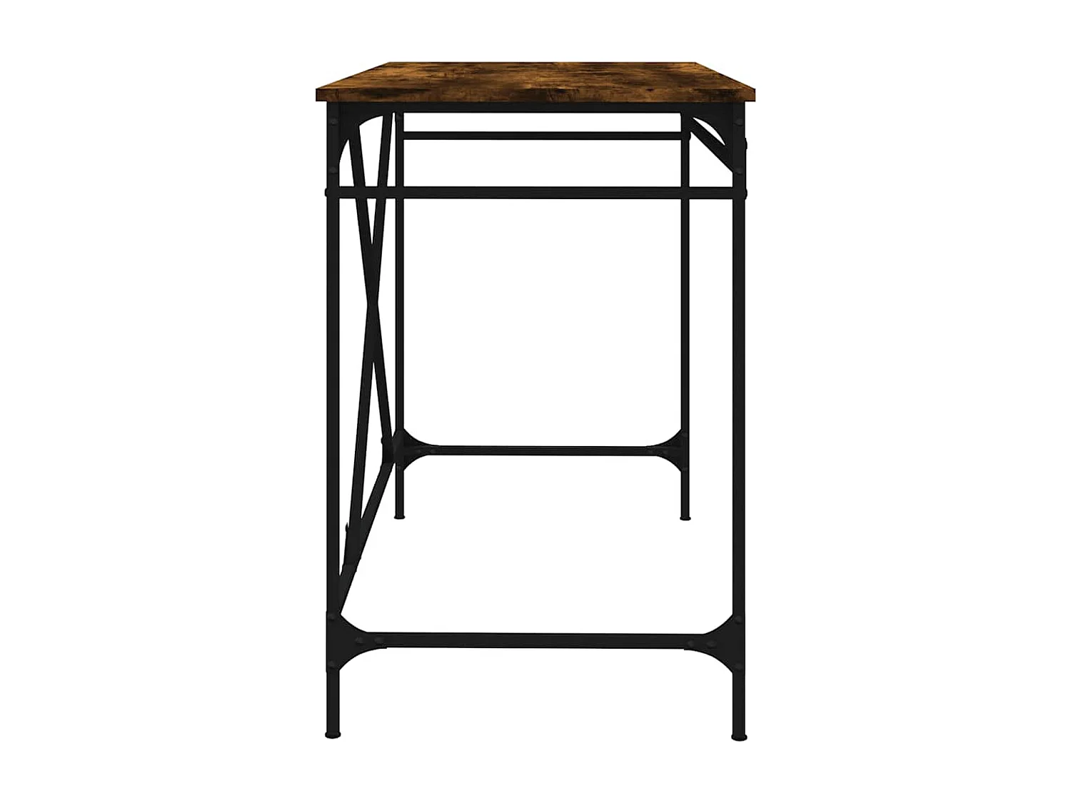 Bureau chêne fumé 100x50x75 cm bois d'ingénierie et fer