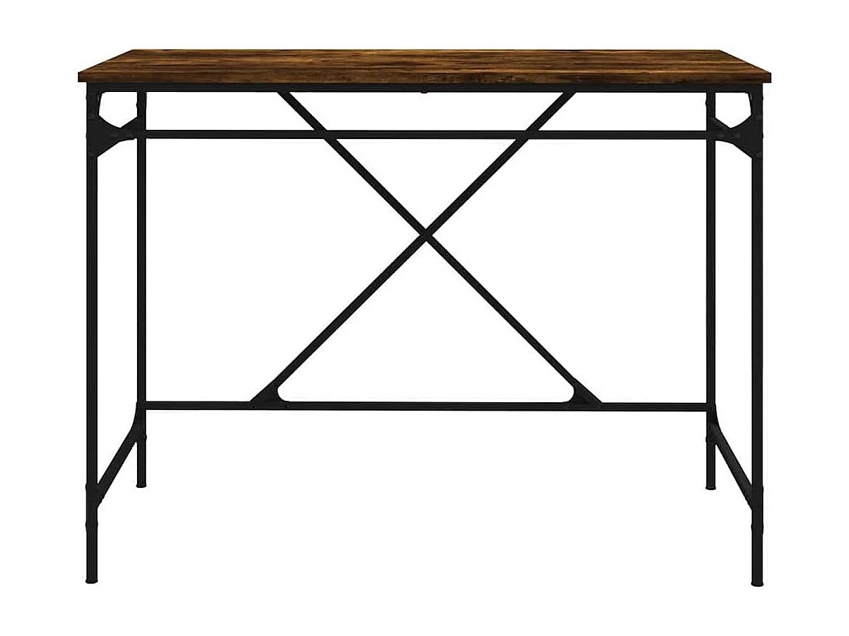 Bureau chêne fumé 100x50x75 cm bois d'ingénierie et fer