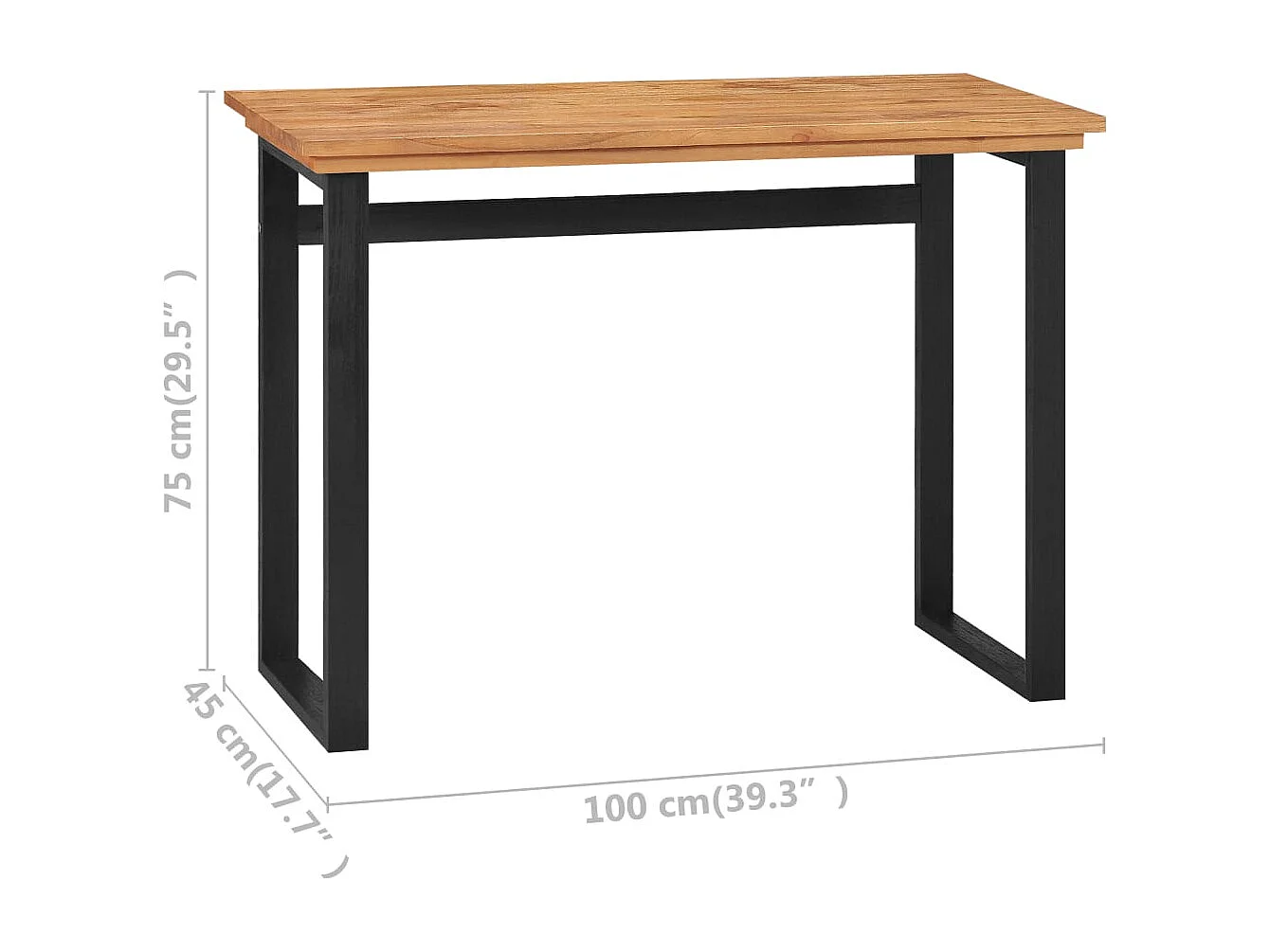 Bureau 100x45x75 cm Bois de teck massif