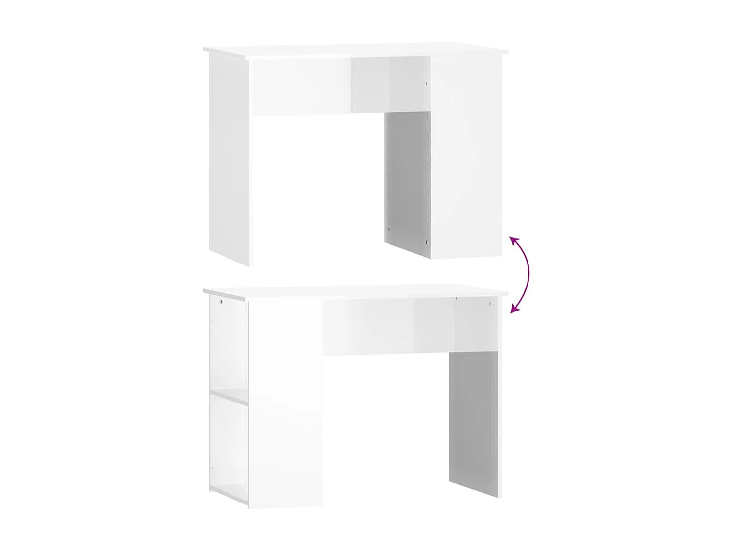 Schreibtisch Hochglanz-Weiß 100x55x75 cm Holzwerkstoff