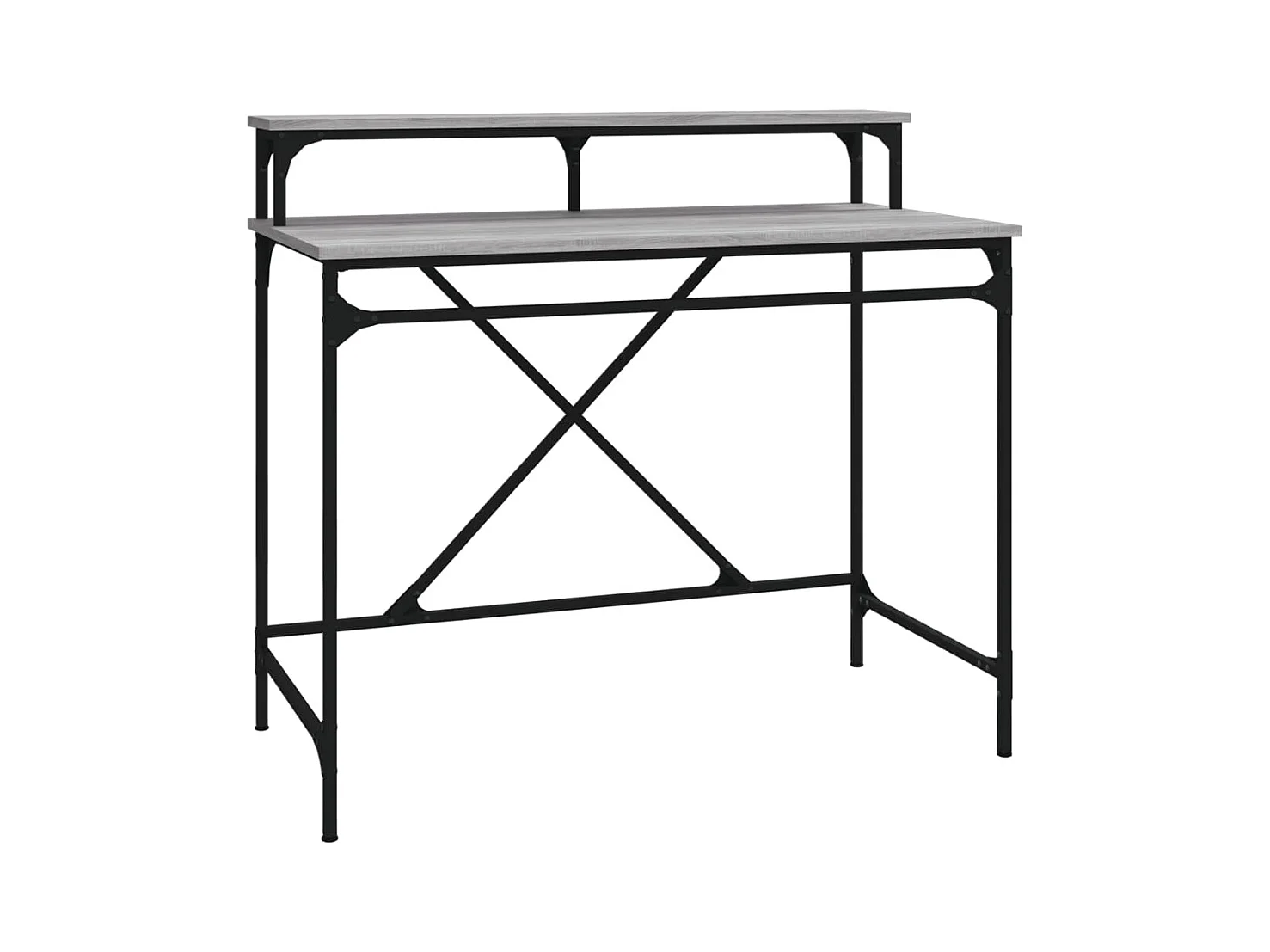 Bureau sonoma gris 100x50x90 cm bois d'ingénierie et fer