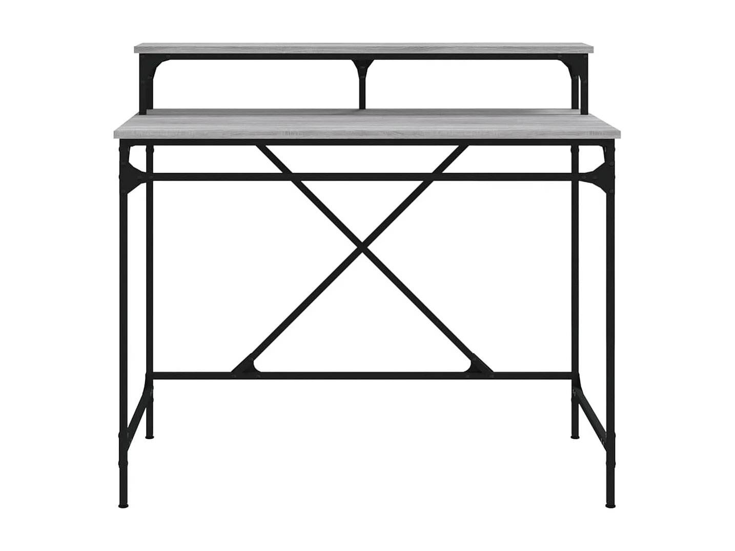 Bureau sonoma gris 100x50x90 cm bois d'ingénierie et fer