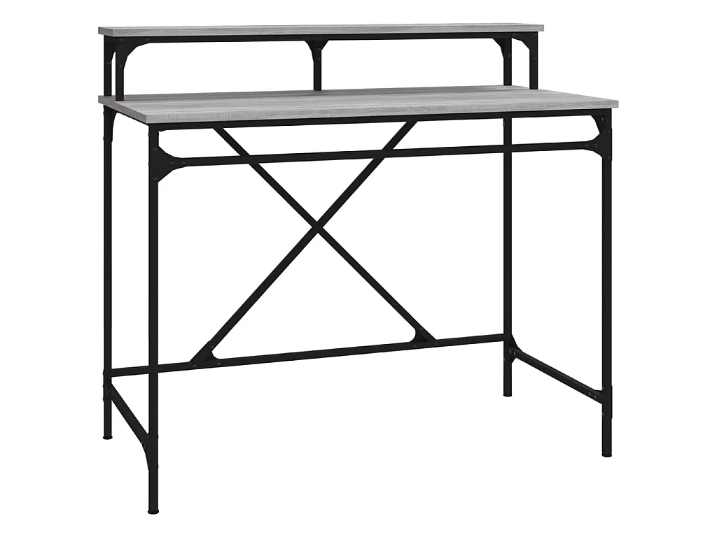 Bureau sonoma gris 100x50x90 cm bois d'ingénierie et fer