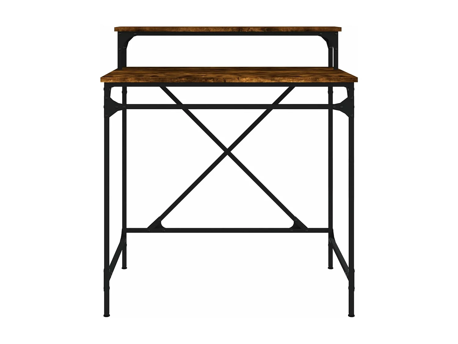 Bureau chêne fumé 80x50x90 cm bois d'ingénierie et fer