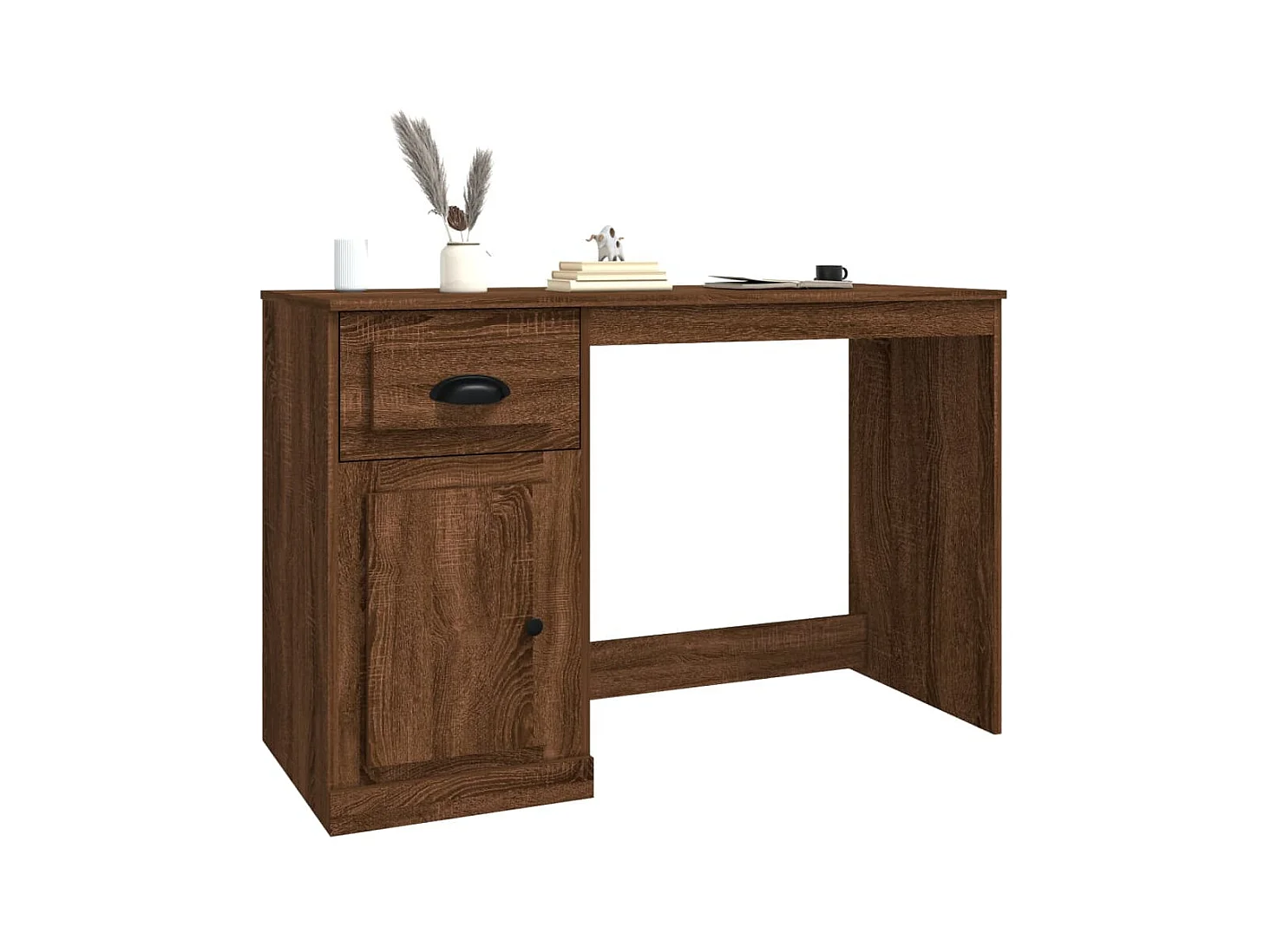 Bureau met lade 115x50x75 cm bewerkt hout bruin eikenkleur