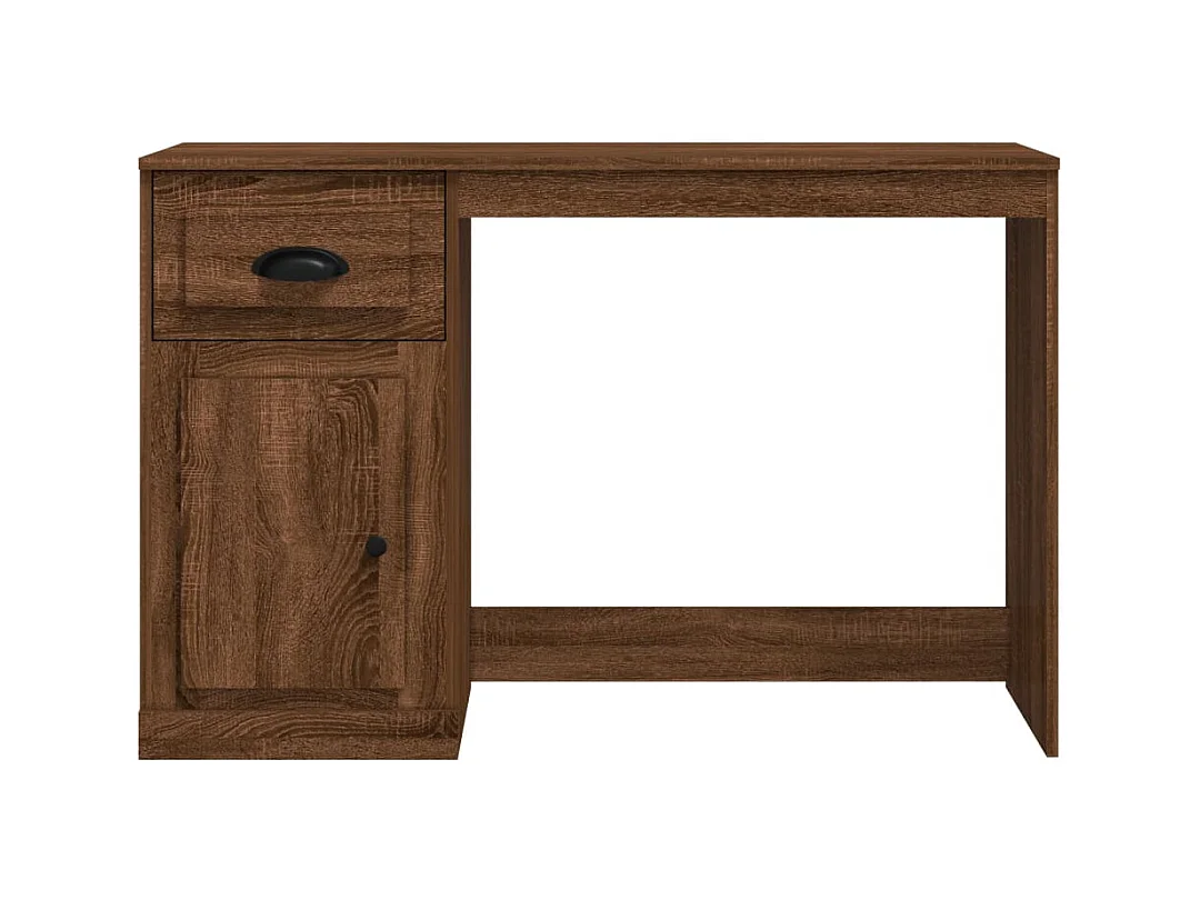 Bureau met lade 115x50x75 cm bewerkt hout bruin eikenkleur