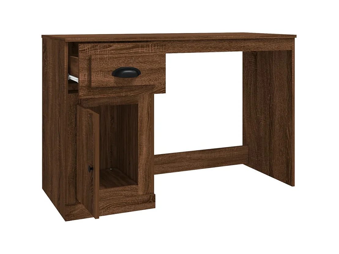Bureau met lade 115x50x75 cm bewerkt hout bruin eikenkleur
